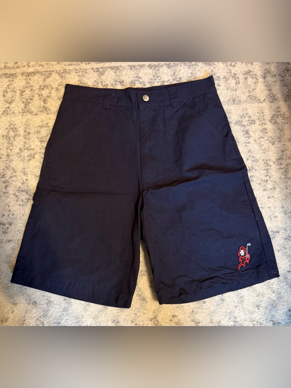 Warren Lotas Black Skull Utility Shorts Rare WL Button Men’s 30 Fits 32–34